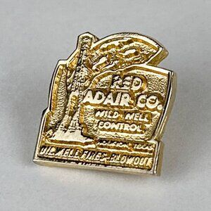 VTG Red Adair Wild Well Control Gold Color Hat/Jacket/Lapel Pin